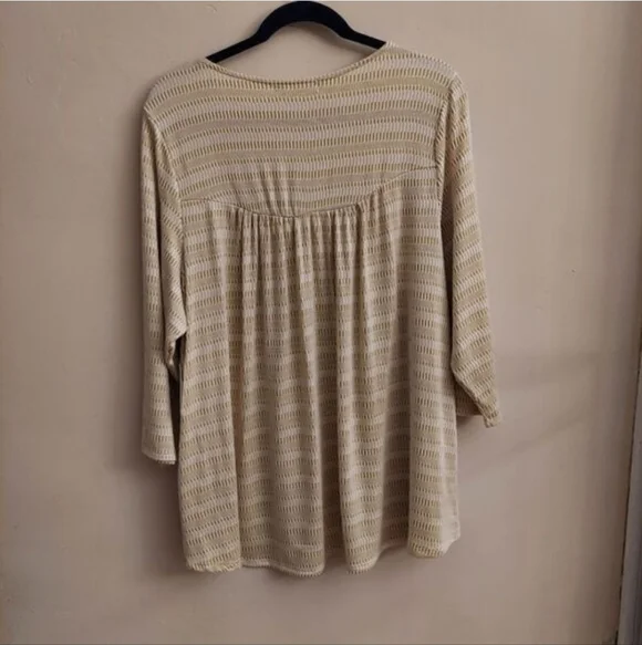 NEW 89th & MADISON Striped Pattern Scoop Neck Flowy Pullover Top - Picture 8 of 11